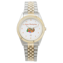 Thanksgiving Cornucopia Two-Tone Armbandhorloge Horloge