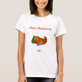 Thanksgiving Cornucopia Vrouwen Witte T Shirt