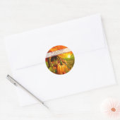 Thanksgiving cornucopie Adresetiketten Ronde Sticker (Envelop)