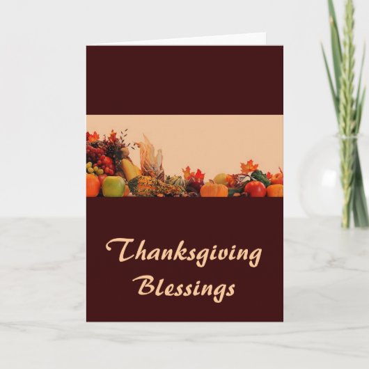 Thanksgiving/Cornucopie Feestdagen Kaart (Voorkant)