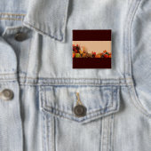 Thanksgiving/Cornucopie Vierkante Button 5,1 Cm (In situ)