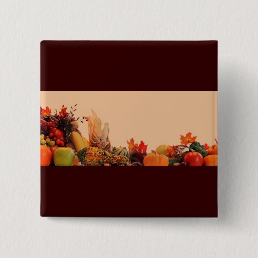 Thanksgiving/Cornucopie Vierkante Button 5,1 Cm (Voorkant)