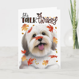 Thanksgiving Coton de Tulear Dog Lets Talk Turkije Feestdagen Kaart