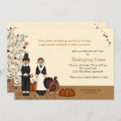 Thanksgiving Couple - Vakantievakuitnodiging Kaart (Voorkant / Achterkant)