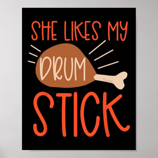 Thanksgiving Couples Turkey Breast She Likes My Dr Poster (Voorkant)