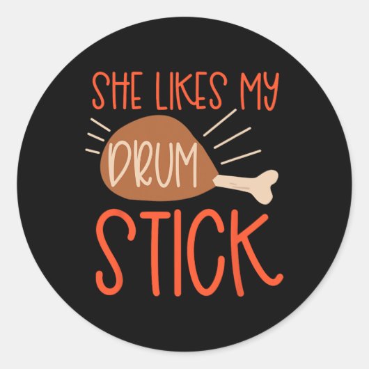 Thanksgiving Couples Turkey Breast She Likes My Dr Ronde Sticker (Voorkant)