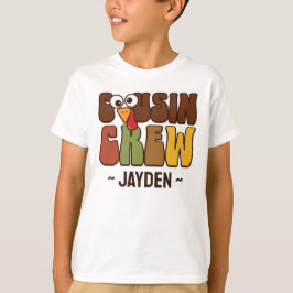 Thanksgiving Cousin Crew Personalized Kids T-shirt