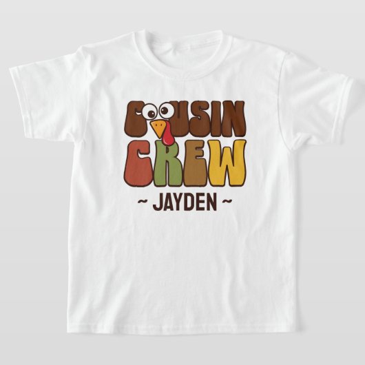 Thanksgiving Cousin Crew Personalized Kids T-shirt (Laagn)