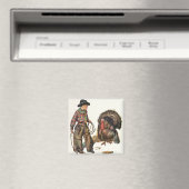  Thanksgiving, Cowboy die een Turkije vangt Magneet (Insitu (Vaatwasser))