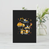 Thanksgiving Crane Truck Construction Funny Turkey Kaart (Staand voorkant)