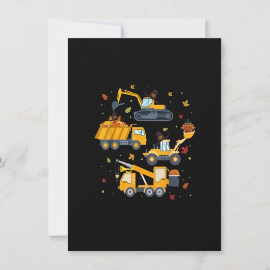 Thanksgiving Crane Truck Construction Funny Turkey Kaart (Voorkant)