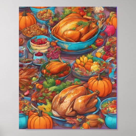 Thanksgiving Creative Food Poster Kunst (Voorkant)