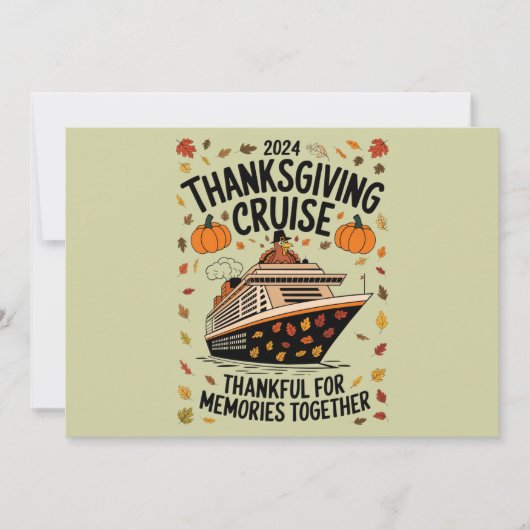 Thanksgiving Cruise 2024 Dankbaar Voor Herinnering Feestdagenkaart (Voorkant)