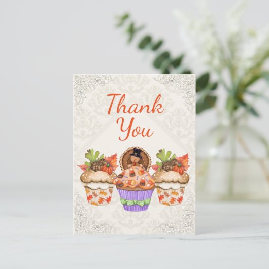  Thanksgiving cupcakes dank u Briefkaart (Staand voorkant)