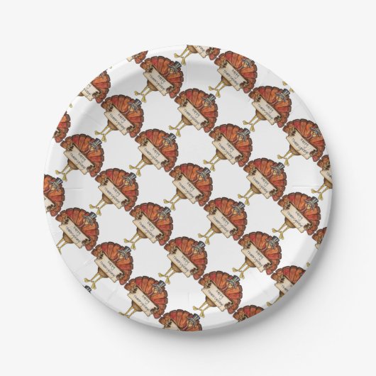 Thanksgiving Custom Paper Borden/Turkije Papieren Bordje (Voorkant)