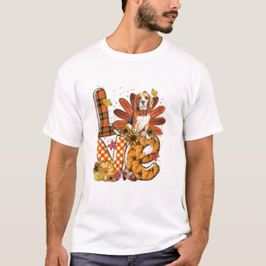 Thanksgiving Cute Beagle T-shirt (Voorkant)