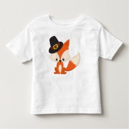 Thanksgiving, Cute Fox, Pilgrim Fox, Pilgrim Pet Kinder Shirts