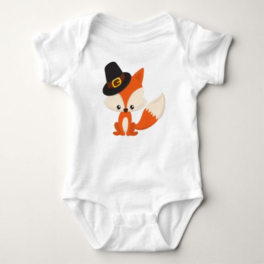 Thanksgiving, Cute Fox, Pilgrim Fox, Pilgrim Pet Romper (Voorkant)