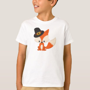 Thanksgiving, Cute Fox, Pilgrim Fox, Pilgrim Pet T-shirt