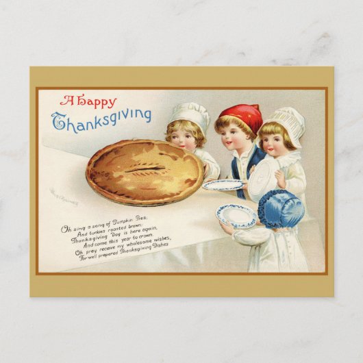  Thanksgiving Cute Funny Pie Poem Briefkaart (Voorkant)
