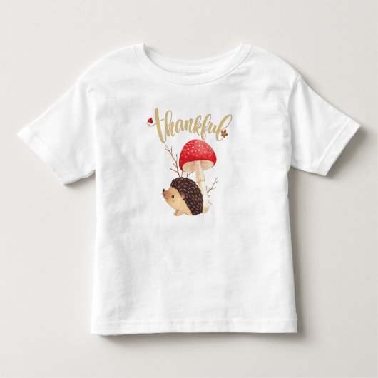 Thanksgiving Cute Kawaii Hedegel herfst Thankful Kinder Shirts (Voorkant)