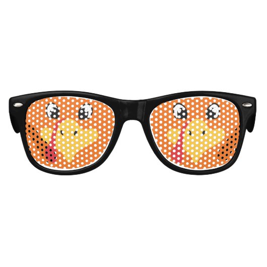 Thanksgiving Cute Turkey Face Kinder Zonnebril (Voorkant)