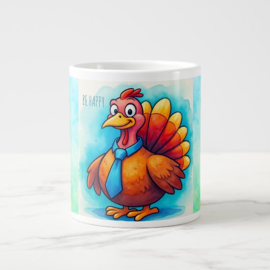 Thanksgiving, Cute Turkey, Giant Coffee Mug Grote Koffiekop (Voorkant)