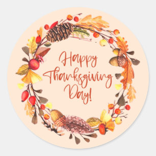 Thanksgiving daalt ledematen ronde sticker
