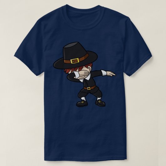 Thanksgiving Dabbing Pilgrim Dab Dance Boys Kinder T-shirt (Design voorkant)
