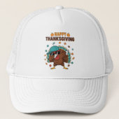 Thanksgiving Dabbing Turkey Trucker Pet (Voorkant)