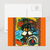 Thanksgiving Dachshund Feestdagenkaart (Voorkant / Achterkant)