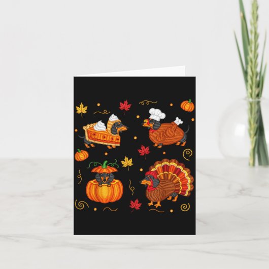 Thanksgiving Dachshund Weiner Dog Turkey Cute Pump Kaart (Voorkant)