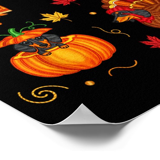 Thanksgiving Dachshund Weiner Dog Turkey Cute Pump Poster (Hoek)