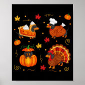 Thanksgiving Dachshund Weiner Dog Turkey Cute Pump Poster (Voorkant)