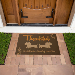 Thanksgiving Dachshund Wiener Dog Autumn Doormat Deurmat