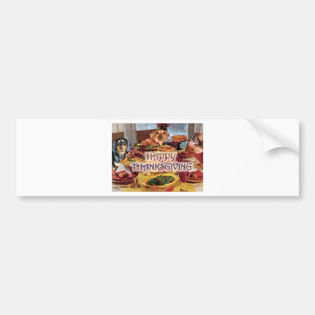 Thanksgiving Dachshunds Bumpersticker (Voorkant)