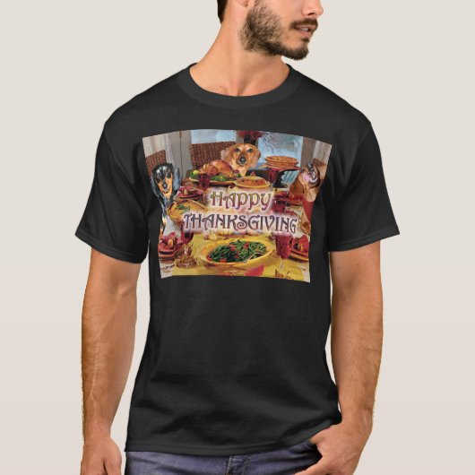 Thanksgiving Dachshunds T-shirt (Voorkant)