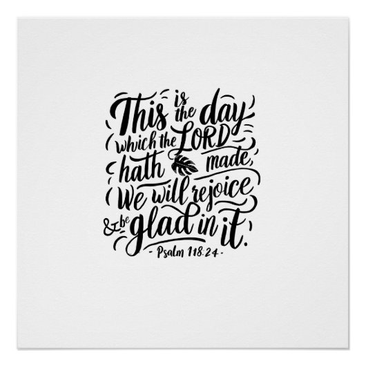 Thanksgiving Dag Bijbelvers: Psalm 118:24 Perfect Poster (Voorkant)