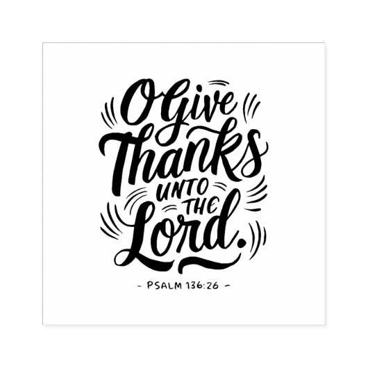 Thanksgiving Dag Bijbelvers: Psalm 136:26 Rubberstempel (Afrduk)