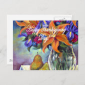 Thanksgiving Dag Bloemen & Peren Schilderen - Mult Feestdagenkaart (Voorkant / Achterkant)