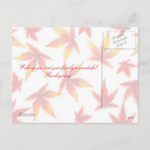 Thanksgiving Dag Briefkaart (Achterkant)