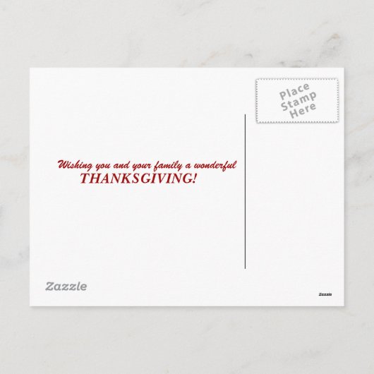 Thanksgiving Dag Briefkaart (Achterkant)