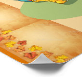 Thanksgiving Dag citaat met kalkoen en dankbaarhei Poster (Hoek)