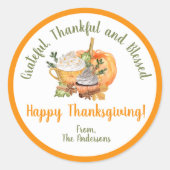 Thanksgiving Dag dankbaar en zonder dank Ronde Sticker (Voorkant)