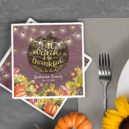 Thanksgiving Dag Dinner Party pomkin String Light Servetten