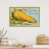  Thanksgiving Dag Golden Ripe Corn Kaart Poster (Keuken)