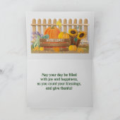 Thanksgiving Dag Greetings Holiday Card Feestdagen Kaart (Binnen)