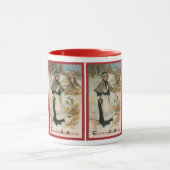 Thanksgiving dag groeten met een pelgrimvrouw mok (Midden)