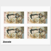 Thanksgiving dag groeten met een pelgrimvrouw rechthoekige sticker (Vel)