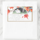 Thanksgiving Dag Groetings Pink House  Rechthoekige Sticker (Tas)